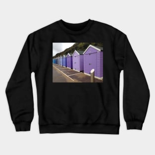 Purple and Blue Beach Huts Crewneck Sweatshirt